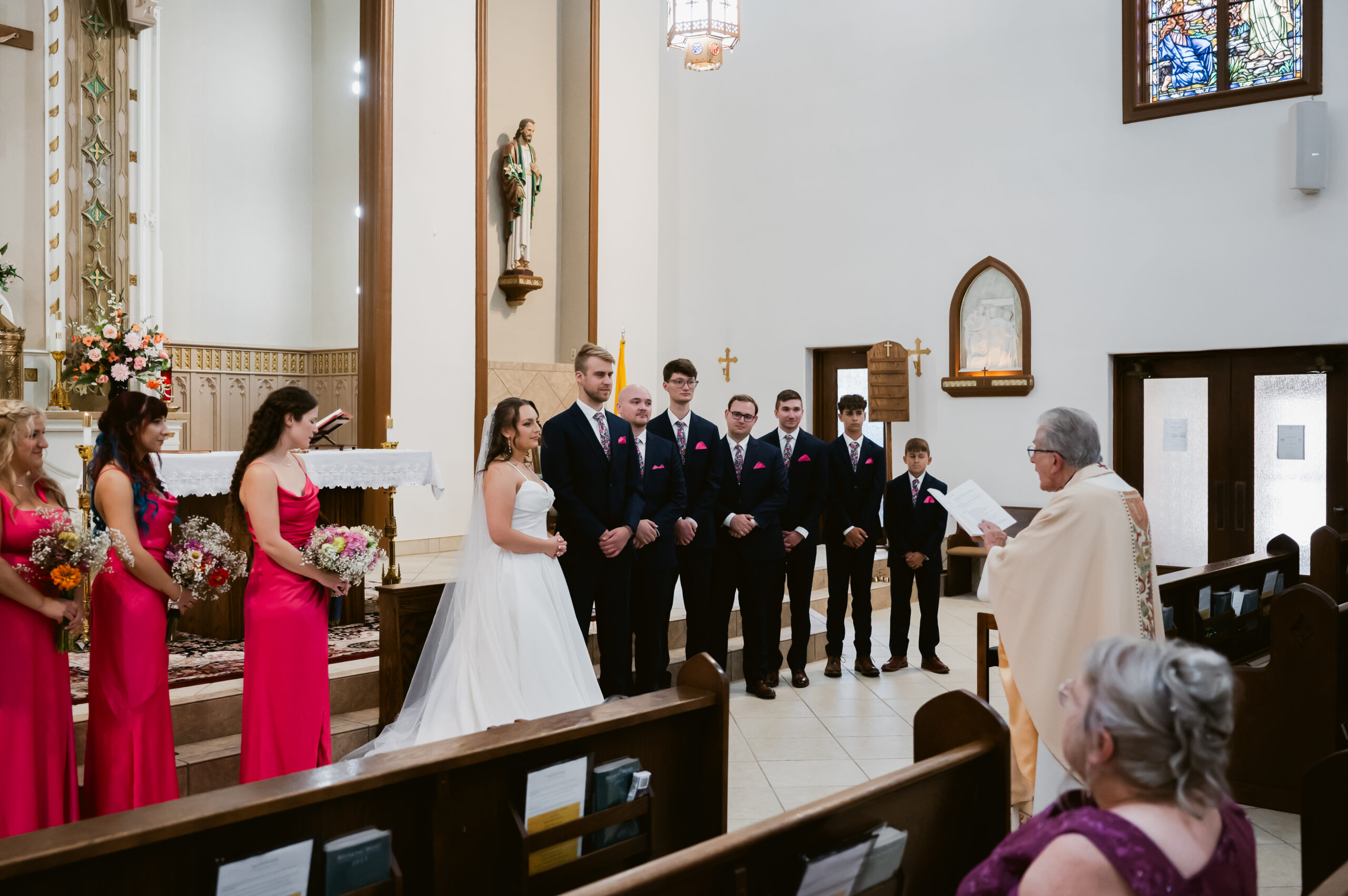 A Catholic Bride and Catholic Groom during their Catholic Wedding Mass in Ohio