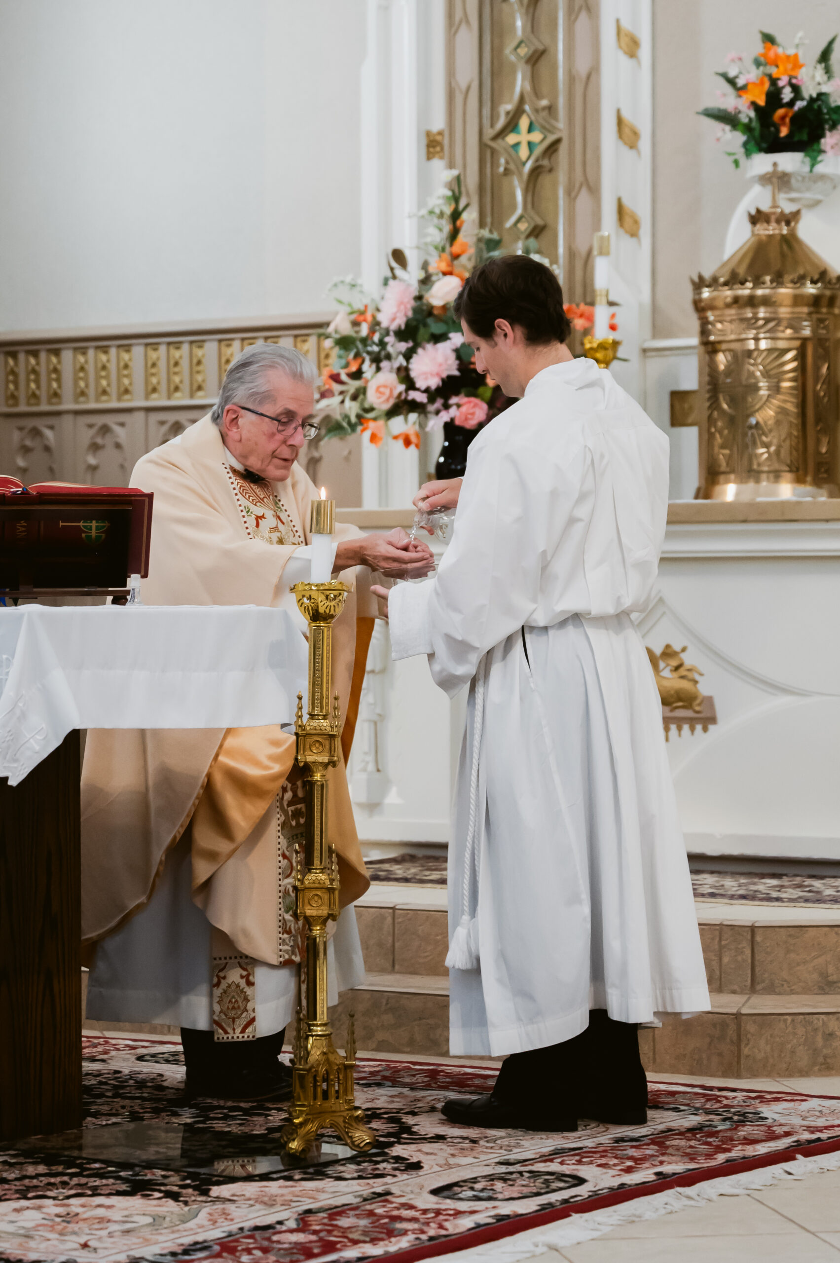 A priest during a Catholic Wedding Mass in Ohio